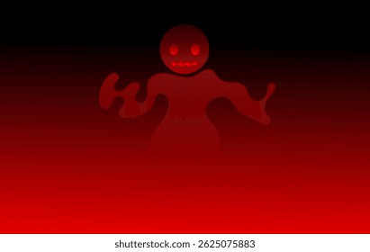 Fantasma Vermelho Assustador em um Gradiente Escuro