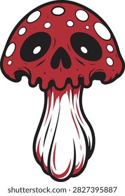 Spooky red mushroom and