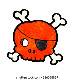 spooky red skull with eye patch