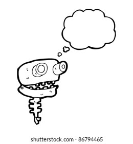 espeluznante caricatura del cráneo de un robot