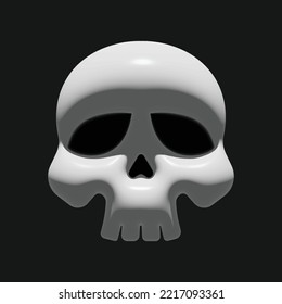 Spooky and Scary Dark 3D Skull