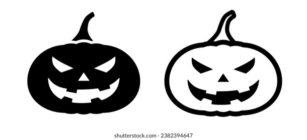 Spooky And Scary Halloween Pumpkin Vector Icon Jack-o-lantern Symbol