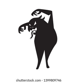Spooky scary monster vector illustration want to scare 