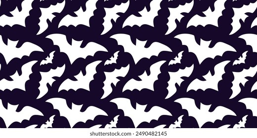 spooky seamless pattern with bats. ideal for Halloween decor and eerie designs.