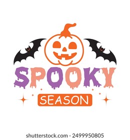 Temporada espeluznante, Vector divertido del diseño de la camisa de Halloween, Halloween espeluznante, camiseta del fantasma, Clipart de Halloween Groovy, citas de la tipografía de Halloween diseño de la camiseta
