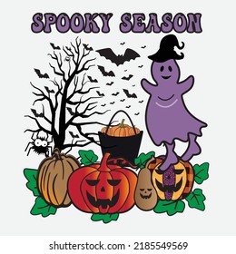 Spooky Season Halloween Sublimation T-Shirt Design