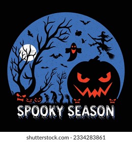 Spooky Season Halloween SVG T-Shirt Design Graphic Halloween T-Shirt
