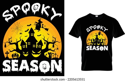 spooky season Halloween t shirt design template