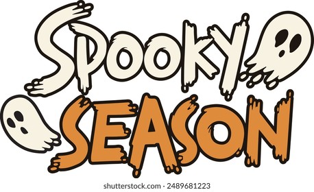 Spooky season Halloween-themed text art vector illustration