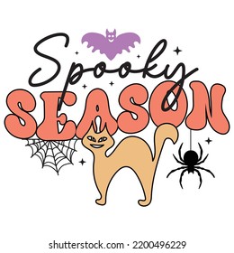 Spooky season Happy Halloween shirt print template, Pumpkin Fall Witches Halloween Costume shirt design
