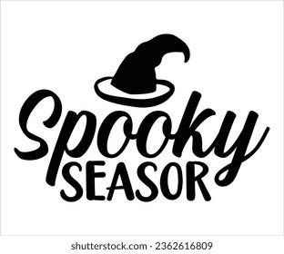 Spooky Season, Happy Halloween Shirt Print Template Sweeet Halloween Pumpkin candy Scary Boo Witch Spooky Bat Vintage Retro Grim Reaper Fairy hocus pocus, Sanderson sisters vector
