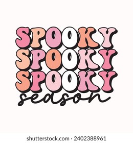 Spooky season, Retro Halloween Sublimation Illustration for print