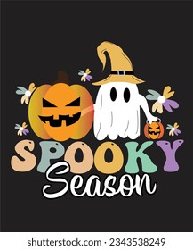 Spooky Season Retro T-Shirt Design
