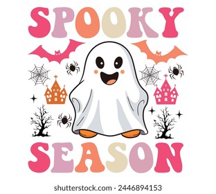 Spooky Season Retro,Halloween Svg,Typography,Halloween Quotes,Witches Svg,Halloween Party,Halloween Costume,Halloween Gift,Funny Halloween,Spooky Svg,Funny T shirt,Ghost Svg,Cut file