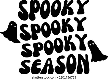 Spooky Spooky Spooky Season Svg Design, Vector File For Halloween, Ghost Svg Design