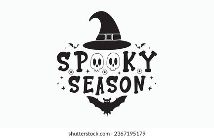 Spooky season svg, halloween t shirt design bundle, Retro halloween svg, happy halloween vector, pumpkin, witch, spooky, ghost, funny halloween t-shirt quotes Bundle, Cut File Cricut, Silhouette 