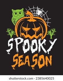 Spooky season, typography graphic design, vector illustration, print design.