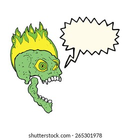 spooky shrieking skull