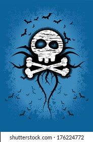 Spooky skull background