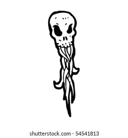 spooky skull cartoon