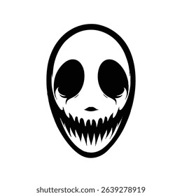 A spooky skull and crossbones icon, perfect for Halloween, illustrating danger and death, horror face mask