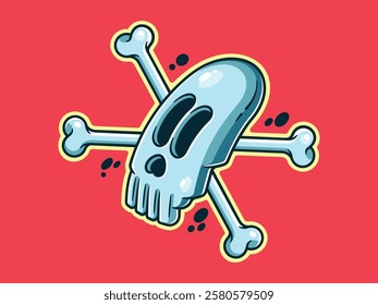 Spooky Skull and Crossbones Illustration