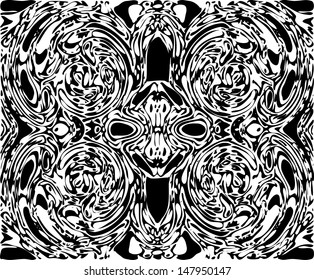 Spooky Skull Face Between Vortex Vector