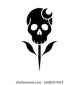 Spooky skull with floral art, a dead icon of Halloween horror