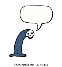 caricatura fantasma de cráneo espeluznante