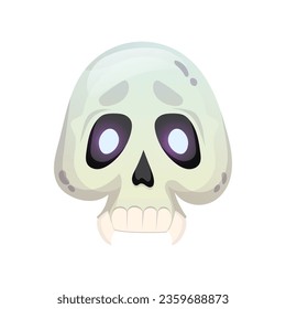 Spooky skull halloween decoration. Vector cartoon Illustration isolated on white.