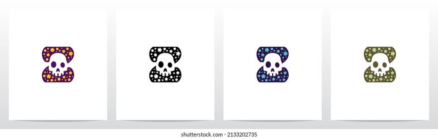 Spooky Skull On Letter Logo Design Z