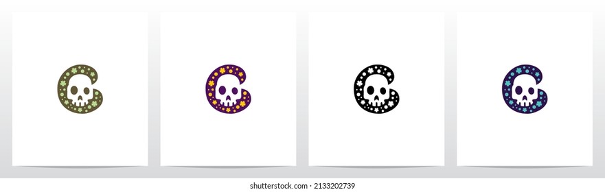 Spooky Skull On Letter Logo Design C