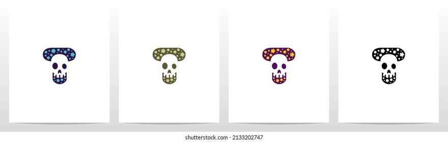 Spooky Skull On Letter Logo Design T