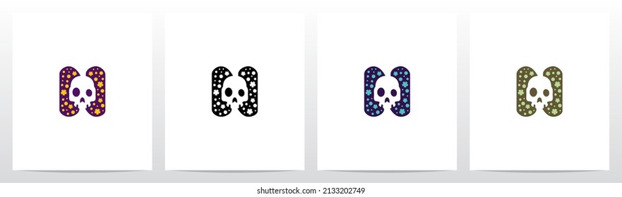 Spooky Skull On Letter Logo Design N