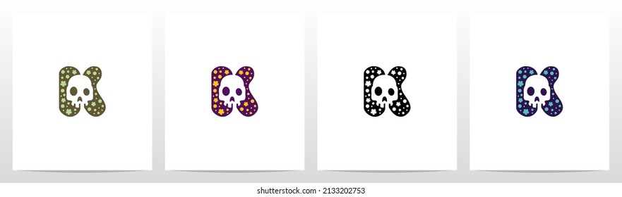 Spooky Skull On Letter Logo Design K