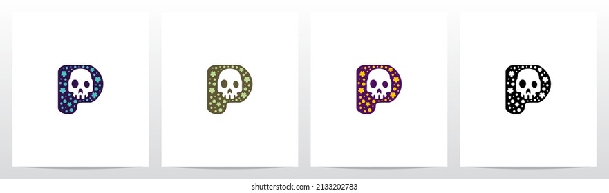 Spooky Skull On Letter Logo Design P
