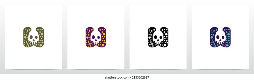 Spooky Skull On Letter Logo Design W
