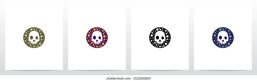 Spooky Skull On Letter Logo Design O