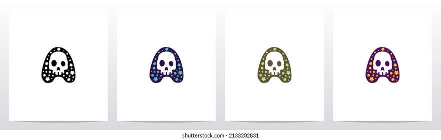 Spooky Skull On Letter Logo Design A