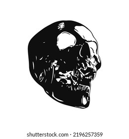 spooky skull silhouette illustration vector