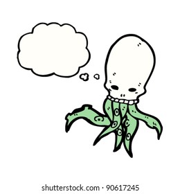 spooky skull with tentacles