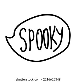 Spooky speech cloud in doodle style