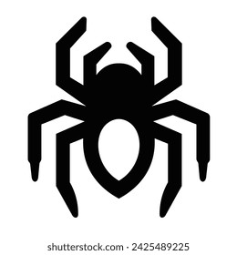 Spooky spider silhouette! Perfect for Halloween designs, web design logo, pest branding or creepy crawly projects. 