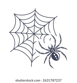 Spooky Spider Web and Spider Graphic.