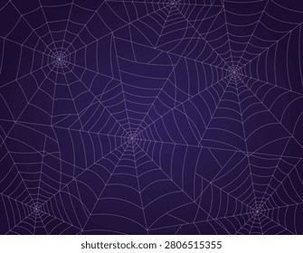 Spooky Spider Web Halloween Background Purple Vector CMYK Printer-Safe Colors