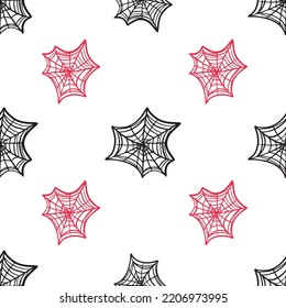 Spooky spider webs halloween vector repeat pattern