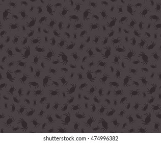 Spooky spiders pattern. Halloween party background design. 