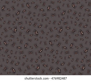 Spooky spiders pattern. Halloween party background design. Eps 10 vector illustration
