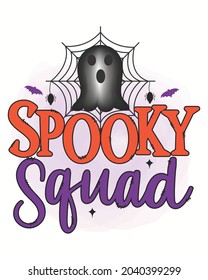 Spooky Squad Ghost Halloween Vector illustration. Happy Halloween Background Vector illustration