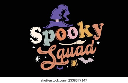 Spooky Squad Halloween Retro T-Shirt Design